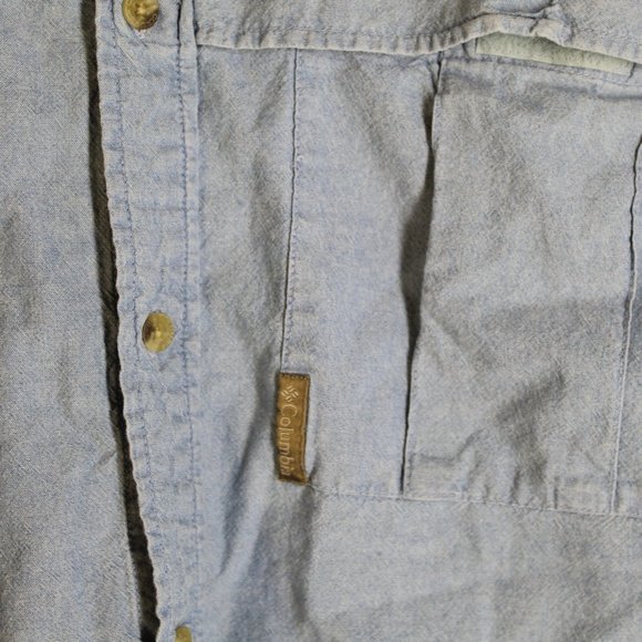 Columbia Mens Button Down Light Denim Shirt 2XL - Picture 4 of 9